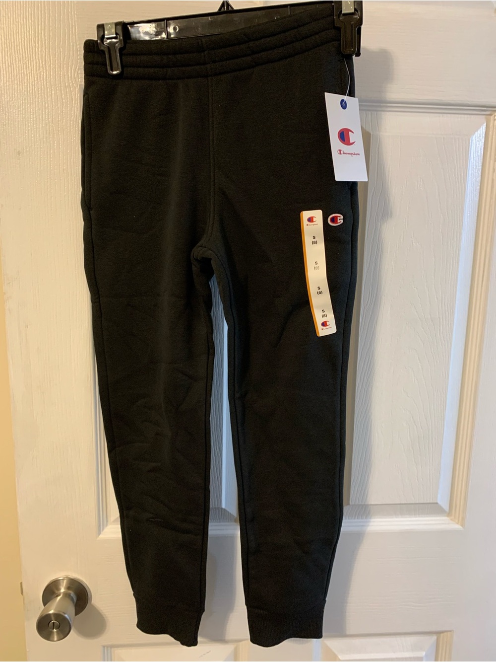 Champion NWT’s boy’s size 8 black joggers with elastic waist/ankle